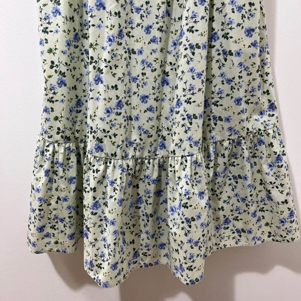 Abercrombie Pastel Floral Midi Dress | Romantic Summer Coquette Prarie [size Lp] - Picture 6 of 12